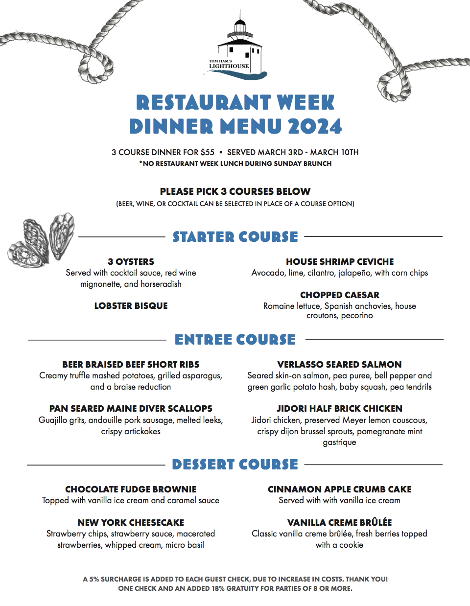 2024 San Diego Restaurant Week Dinner Menu